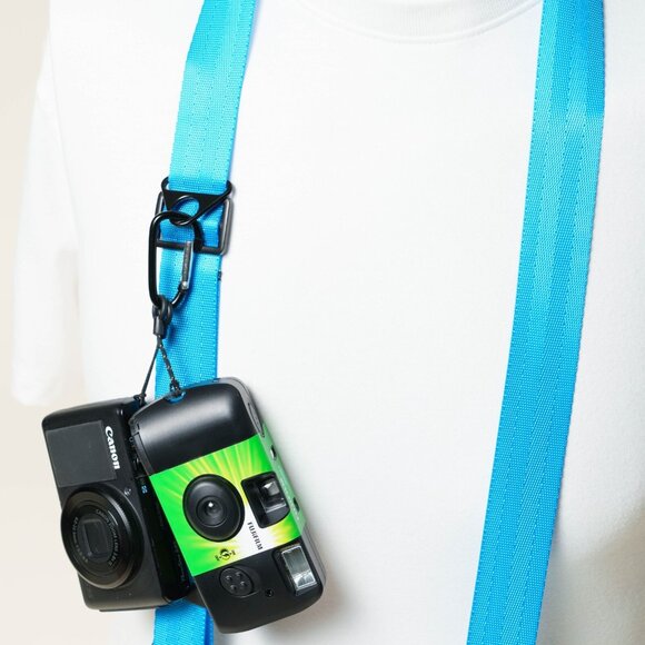 BLUE Adjustable Camera Neck Strap w/ Peak Design Anchors 1.25" wide EXCLUSIVE - Picture 4 of 7